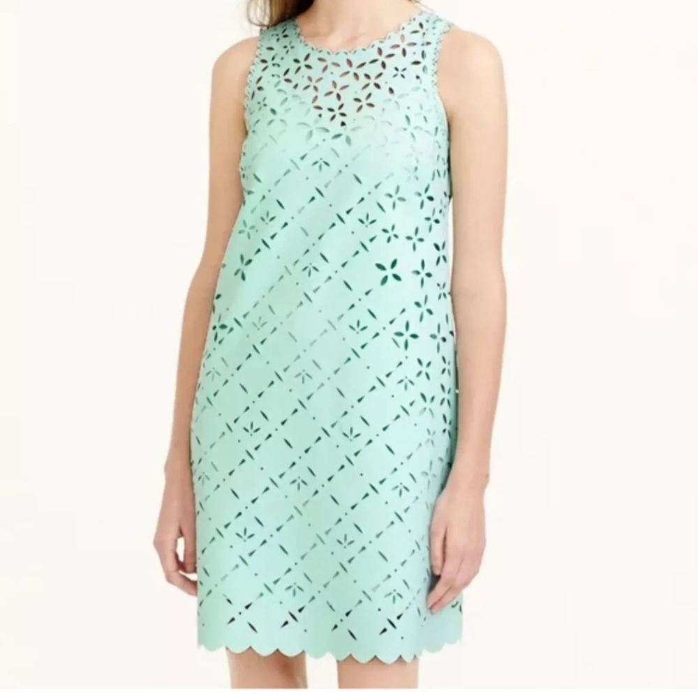 Nwt J crew scallop eyelet dress 00
